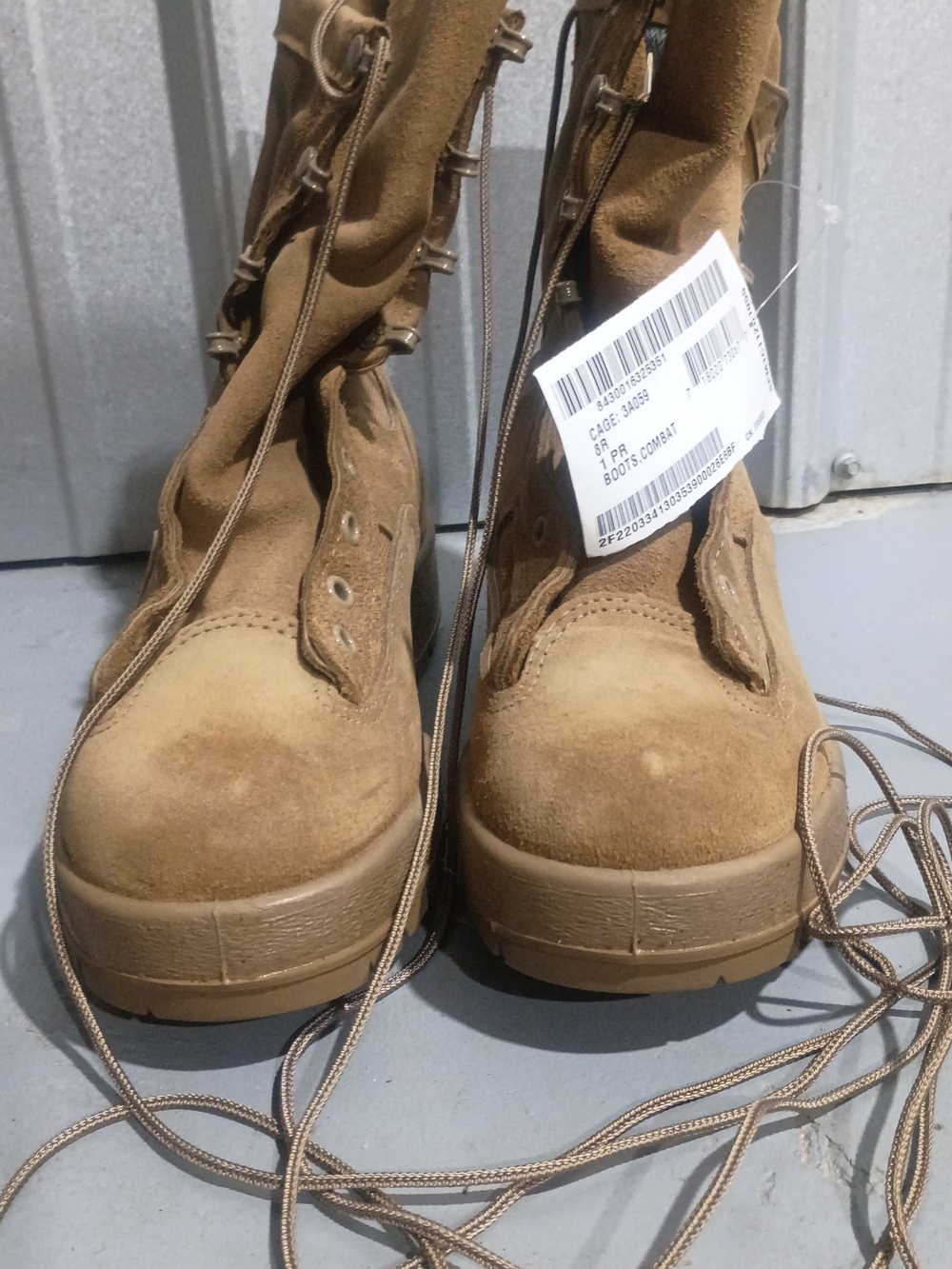 Unbranded Men's Tan Combat Boots - Lace-Up Suede Tactical Boots